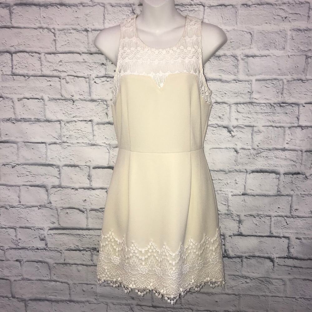The Impeccable Pig Beige Lace Dress